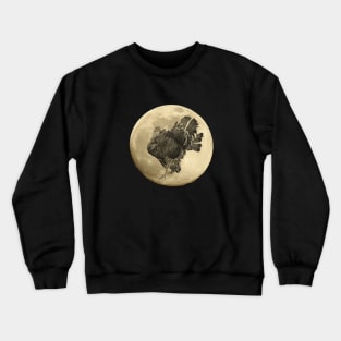 Romantic turkey with bat at night in the moonlight Crewneck Sweatshirt